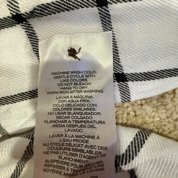 Wrangler Plaid Peasant Blouse White and Black Size M NWT - Picture 11 of 11